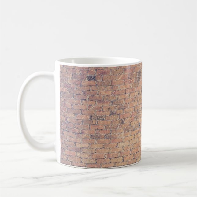 Brown brick wall photography coffee mug (Left)