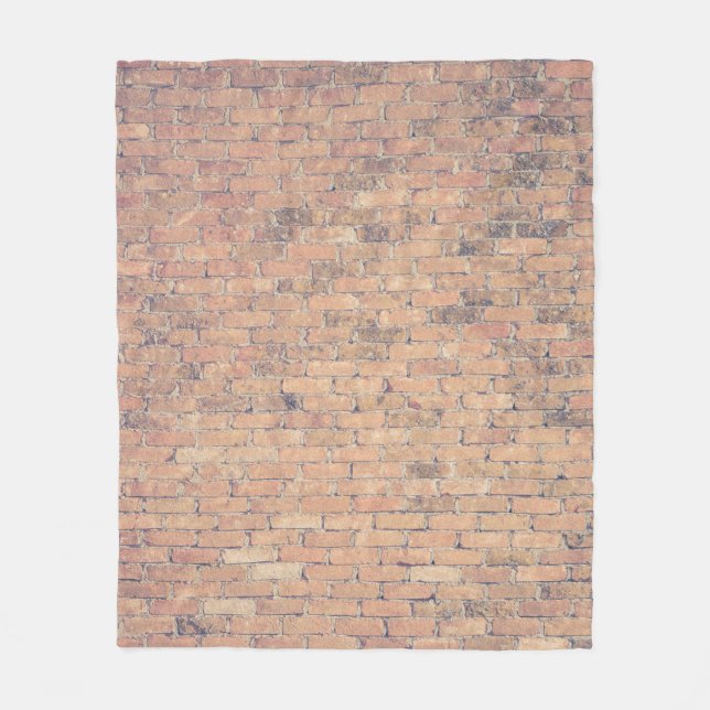 Brown brick wall photography fleece blanket (Front)