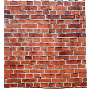 Brown brick wall shower curtain