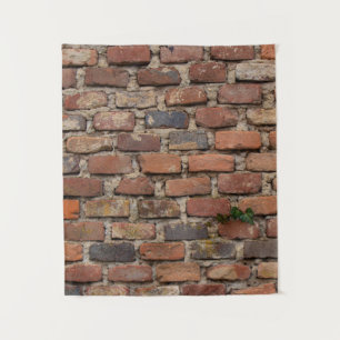 Brown brick wall tapestry