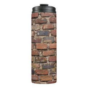 Brown brick wall thermal tumbler