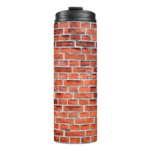 Brown brick wall thermal tumbler