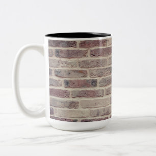 Brown Brick Wall Two-Tone Coffee Mug
