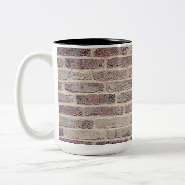 Brown Brick Wall Two-Tone Coffee Mug (Left)