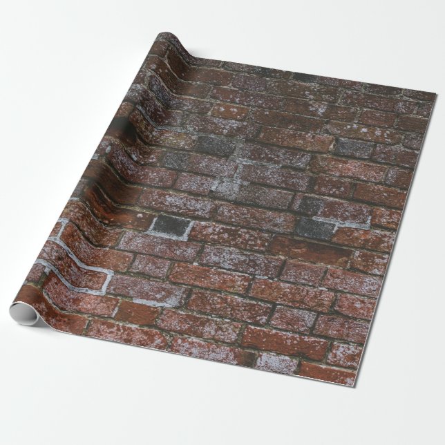 Brown brick wall wrapping paper (Unrolled)