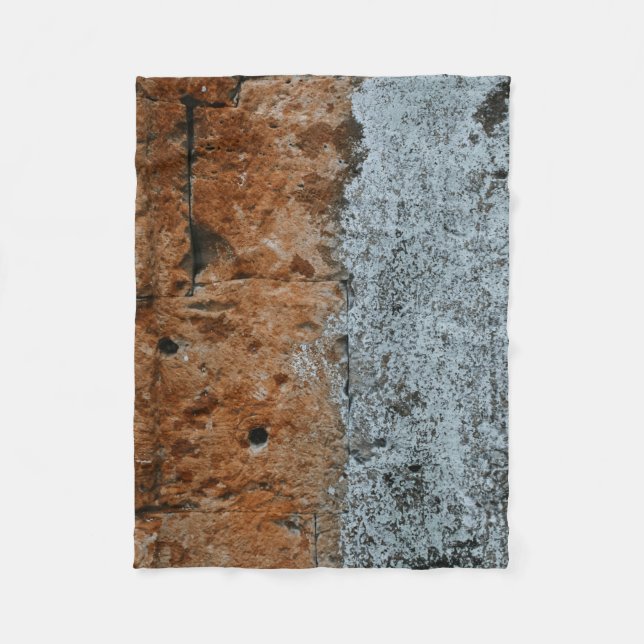 Brown bricked wall fleece blanket (Front)