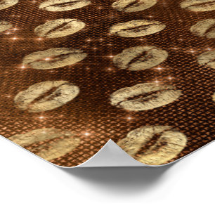 Brown Bronze Bright Golden Lips Sensual Kisses Poster