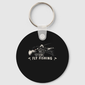 Brown Brook Trout Fly Fishing Gift Fisherman Line Key Ring