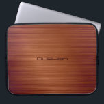 Brown Brushed Metal Pattern-Customisable Monogram Laptop Sleeve<br><div class="desc">Brown tones brushed metal pattern with custom monogram. Personalise this which your own name or text. Available on other products and can be requested for any of the products offered at Zazzle</div>