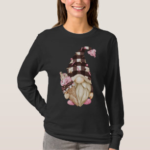 Brown Buffalo Blaid Gnome For Strawberry Ice Cream T-Shirt
