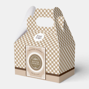 Brown Buffalo Gingham Favour Box
