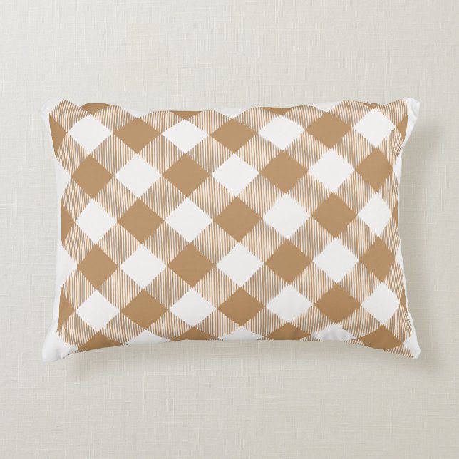 Brown Buffalo plaid  Decorative Cushion (Front)