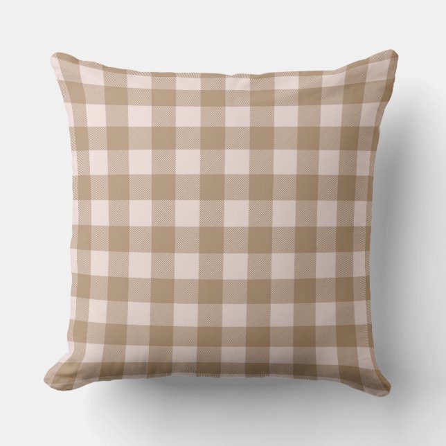 Brown Buffalo Plaid | Urban Farmhouse Style Cushion (Front)
