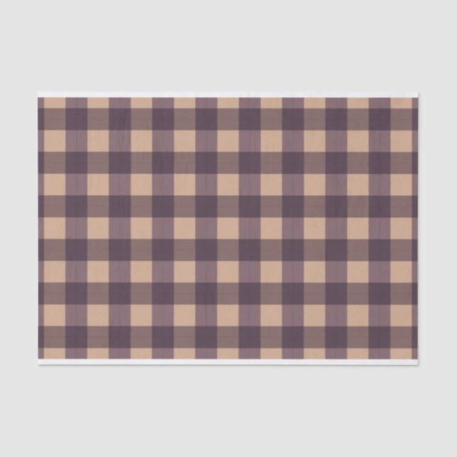 Brown Buffalo Square Plaid Pattern Tissue Paper (Front)
