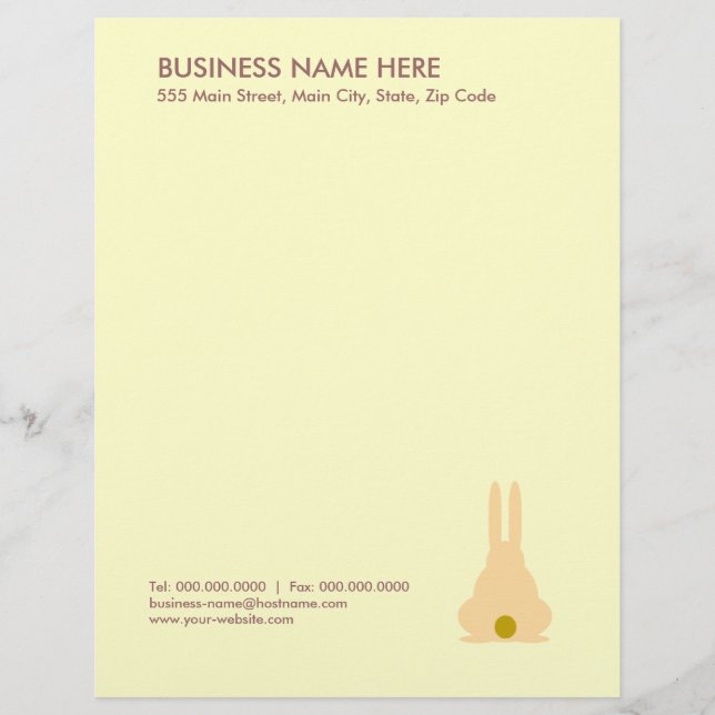 Brown Bunny Personalised Letterhead (Front)