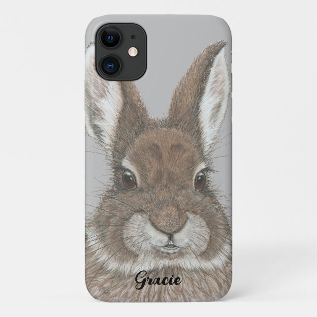 Brown Bunny Rabbit Cute Animal Art Custom Case-Mate iPhone Case (Back)