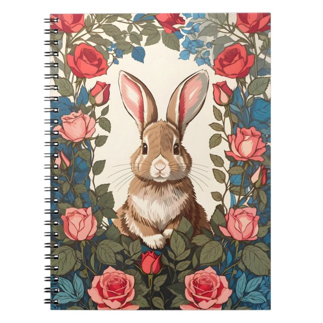 Brown Bunny Rose Garden Notebook (Front)