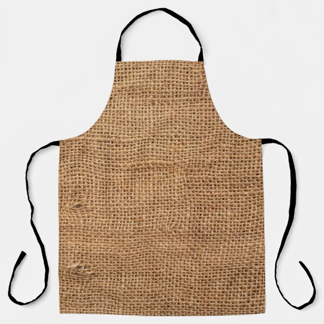 Brown Burlap Cloth Sack Texture Apron (Front)