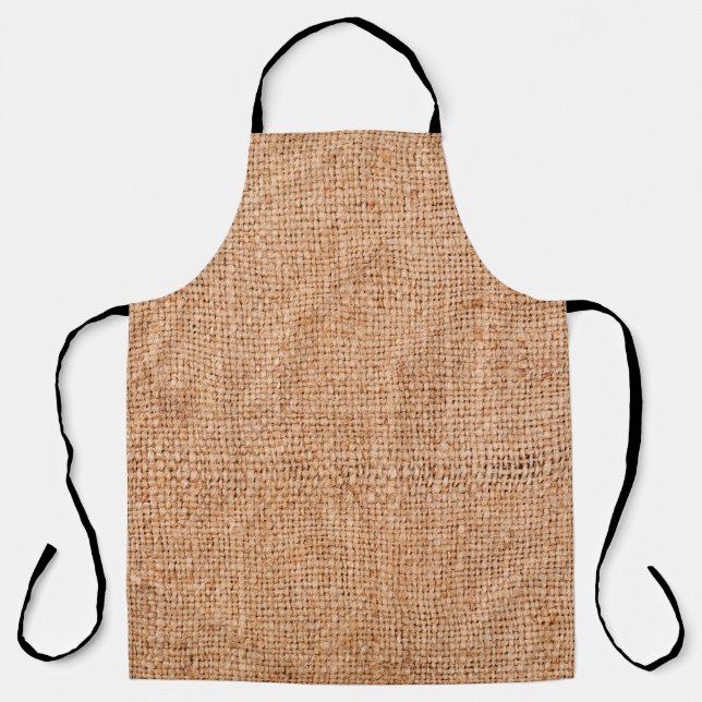 Brown burlap laying on white sheet. Abstract backg Apron (Front)