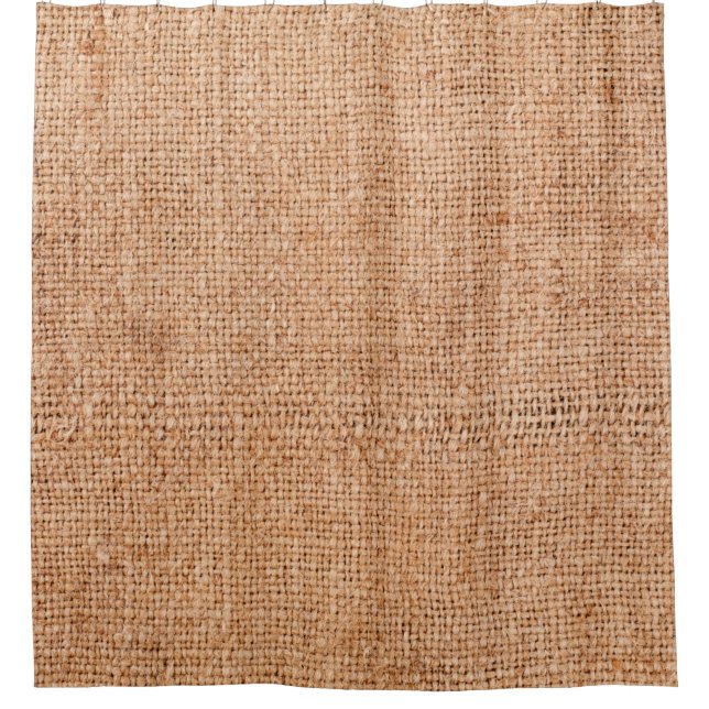 Brown burlap laying on white sheet. Abstract backg Shower Curtain (Front)