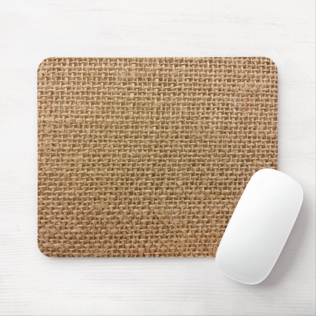 Brown Burlap Mouse Pad (With Mouse)