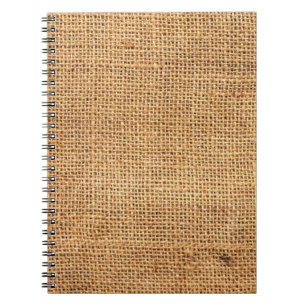 Brown Burlap Sack: Textured Cloth Background Notebook