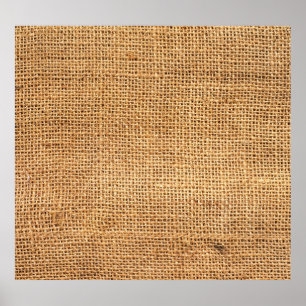 Brown Burlap Sack: Textured Cloth Background Poster