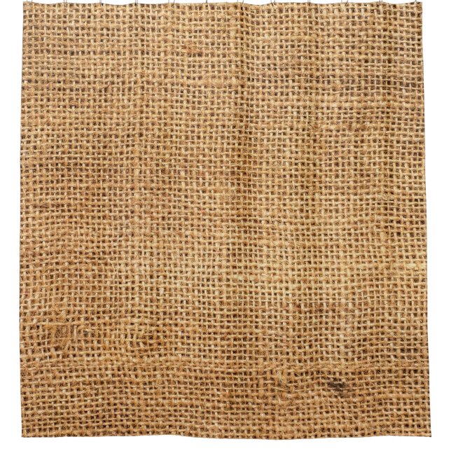 Brown Burlap Sack: Textured Cloth Background Shower Curtain (Front)
