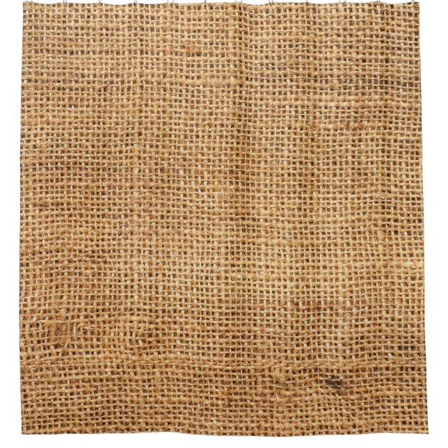 Brown Burlap Sack: Textured Cloth Background Shower Curtain (Front)