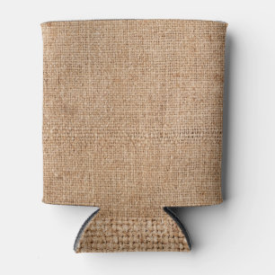 Brown burlap texture, rustic sackcloth. can cooler