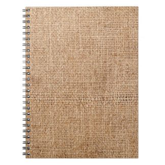 Brown burlap texture, rustic sackcloth. notebook