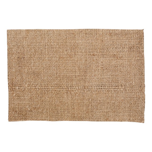 Brown burlap texture, rustic sackcloth. pillowcase (Front)
