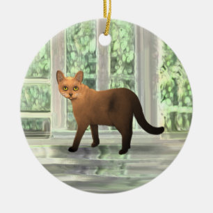 Brown Burmese Cat Ornament