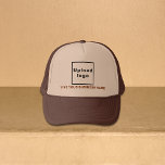 Brown Business Brand on Trucker Hat<br><div class="desc">Brown business brand on customizable trucker hat. Customize it by typing your business name and uploading your business logo. You can include it in your promotional products, giveaway items or gifts to your customers or clients, a marketing strategy to advertise your business or to promote your brand. Customizable trucker hat...</div>