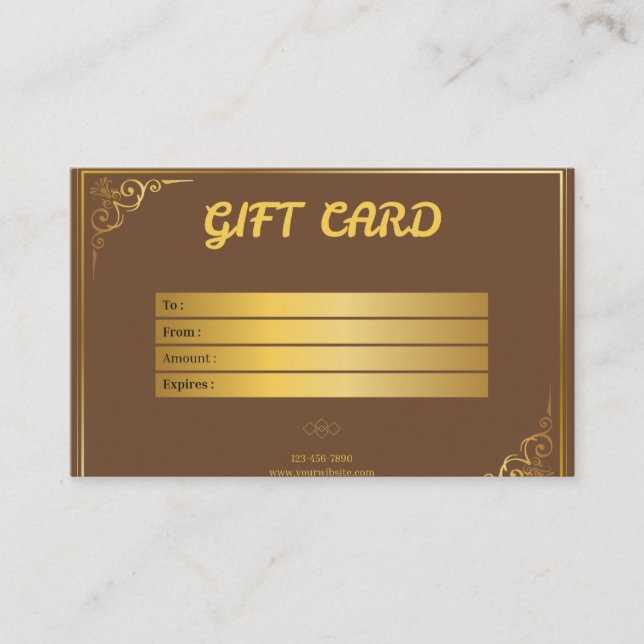 brown business card (Front)