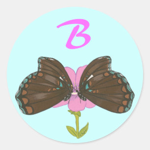 Brown Butterflies Monogram Wedding Seals
