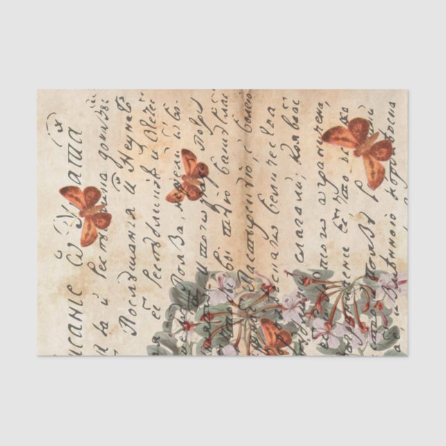 Brown Butterfly Decoupage Tissue Paper (Front)