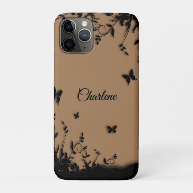 Brown Butterfly Garden Personalised   Case-Mate iPhone Case (Back)