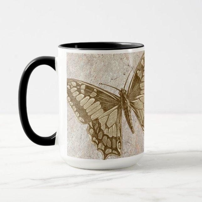 Brown Butterfly Marble Mug (Left)