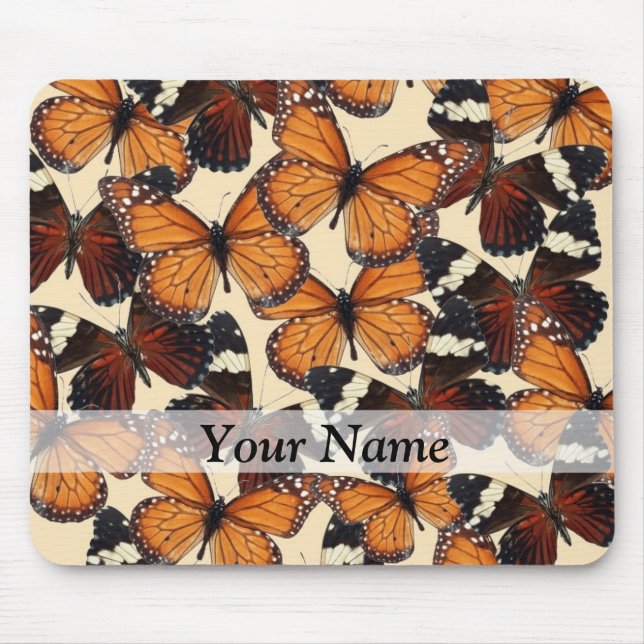 Brown butterfly pattern mouse pad (Front)