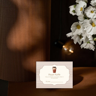 Brown Café Bébé Coffee Diaper Raffle Baby shower Enclosure Card