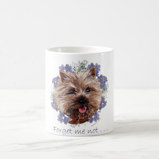 Brown Cairn Terrier Forget-me-not Coffee Mug (Center)