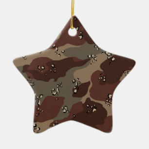 Brown Camo Ceramic Ornament
