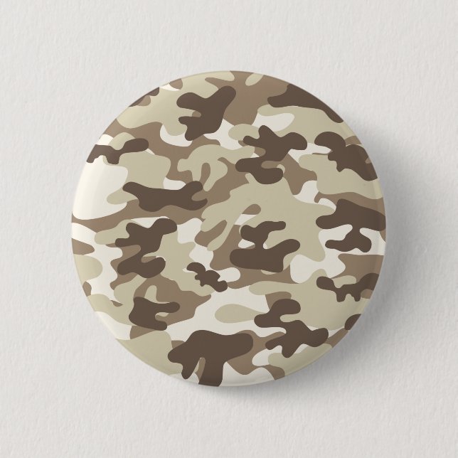 Brown Camo Design 6 Cm Round Badge (Front)