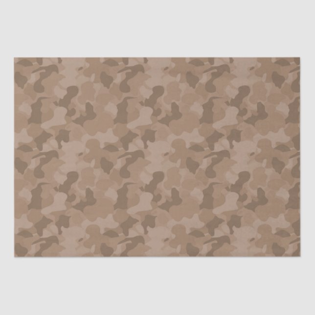 Brown camo pattern baby boy tissue paper (Front)