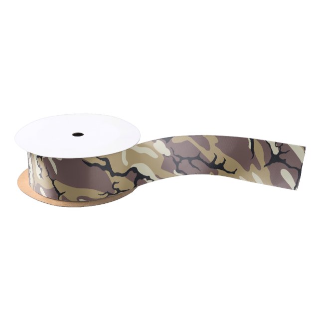 Brown Camo Satin Ribbon (Spool)