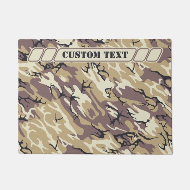 Brown Camo with Custom Lettering Doormat (Front)