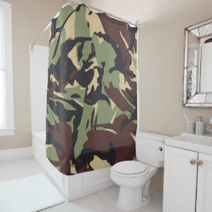 Brown Camou  Shower Curtain
