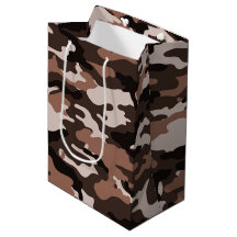 Brown camouflage Gift Bag