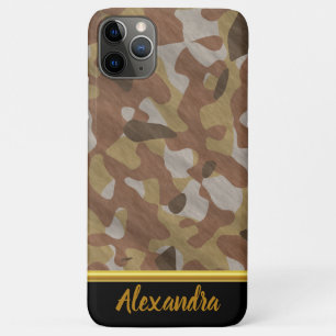 Brown Camouflage gold foil texture monogram 11 iPhone 11 Pro Max Case
